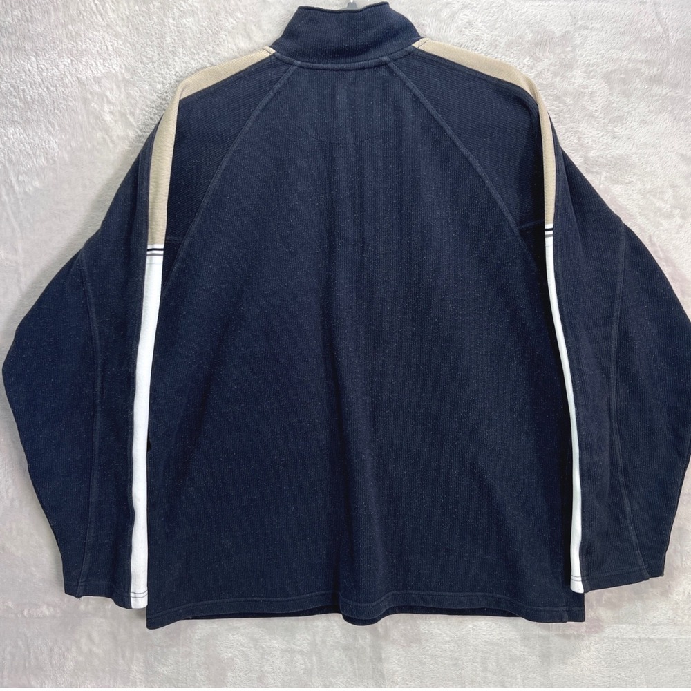 VTG Alpine Design Mens Quarter Zip Pullover Sweater Navy Blue Size Large 90s Y2K - Picture 6 of 10